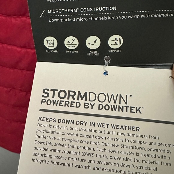 354 Eddie Bauer|NWT $129 Women’s Blossom Red MicroTherm StormDown Vest (size XS) - Picture 8 of 16
